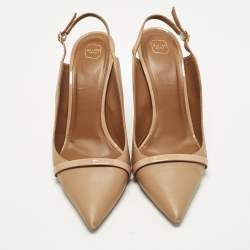 Pre Owned Malone Souliers Marion Size 41 Beige Leather Slingback Pumps