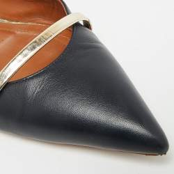 Pre Owned حذاء سلايد مالون سولييه مورين جلد أزرق كحلي/ذهبي مقاس 43