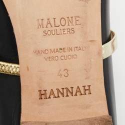 Pre Owned حذاء سلايد مالون سولييه مورين جلد أزرق كحلي/ذهبي مقاس 43