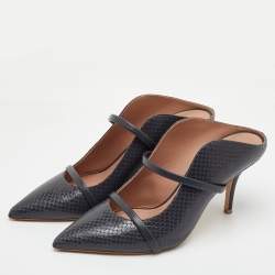 Pre Owned حذاء مولز كعب عالي مالون سوليه مورين جلد أسود مقاس 41