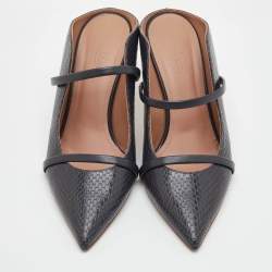 Pre Owned حذاء مولز كعب عالي مالون سوليه مورين جلد أسود مقاس 41