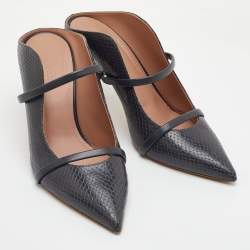 Pre Owned حذاء مولز كعب عالي مالون سوليه مورين جلد أسود مقاس 41