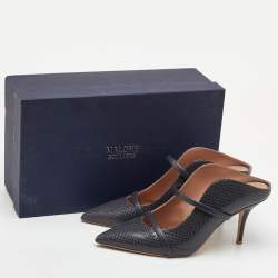 Pre Owned حذاء مولز كعب عالي مالون سوليه مورين جلد أسود مقاس 41