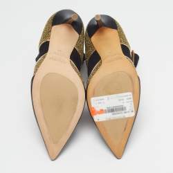 مملوكة مسبقًا Malone Souliers Sadif Size 38 Black/Gold Leather and Suede Sock  Boots