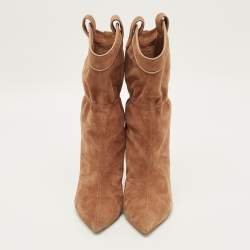 Pre Owned Malone Souliers Daisy Luwolt Size 38 Brown Suede Ankle Length Boots