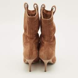 Pre Owned Malone Souliers Daisy Luwolt Size 38 Brown Suede Ankle Length Boots