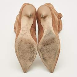 Pre Owned Malone Souliers Daisy Luwolt Size 38 Brown Suede Ankle Length Boots