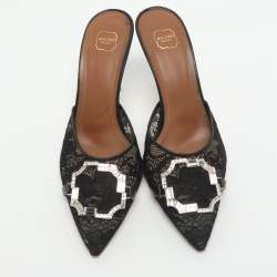 مملوكة مسبقًا حذاء سلايد مالون سولييه ميسي مزين دانت يل أسود مقاس 37