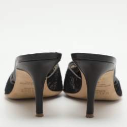 مملوكة مسبقًا حذاء سلايد مالون سولييه ميسي مزين دانتيل أسود مقاس 37