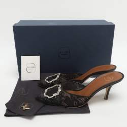 مملوكة مسبقًا حذاء سلايد مالون سولييه ميسي مزين دانتيل أسود مقاس 37