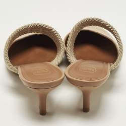 Pre Owned حذاء ميول مالون سولييه مايزي جلد منقوش بكروك بيج مقاس 37.5