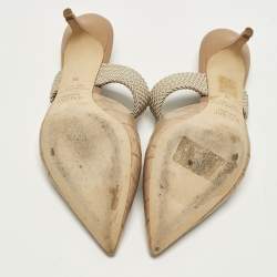 Pre Owned حذاء ميول مالون سولييه مايزي جلد منقوش بكروك بيج مقاس 37.5