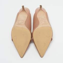 مملوكة مسبقًا صندل مالون سولييه فتحة كعب مقدمة مدببة ماورين جلد بيج / أسود مقاس 40