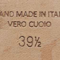 Pre Owned Malone Souliers Maureen Size 39.5 Pink Canvas and Leather Flat Mules 