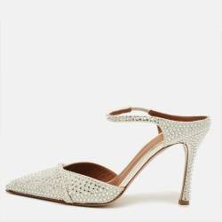 مملوكة مسبقًا Malone Souliers Iona Size 38 White Satin Mules