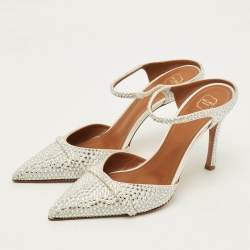 مملوكة مسبقًا Malone Souliers Iona Size 38 White Satin Mules