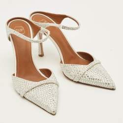 مملوكة مسبقًا Malone Souliers Iona Size 38 White Satin Mules