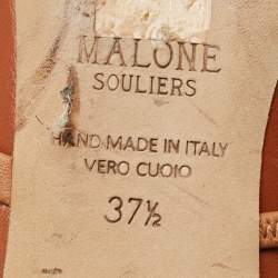 Pre Owned Malone Souliers Maureen Size 37.5 Brown Leather Mules