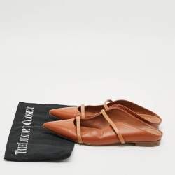 Pre Owned Malone Souliers Maureen Size 37.5 Brown Leather Mules