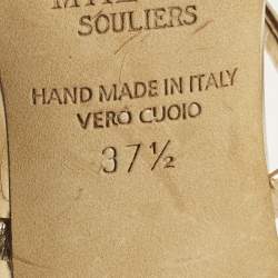 Pre Owned Malone Souliers Maureen Size 37.5 Metallic Leather Mules