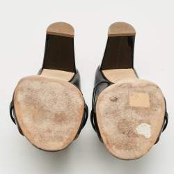 مملوكة مسبقًا Malone Souliers Norah Size 38 Black Patent and Leather Slide Sandals