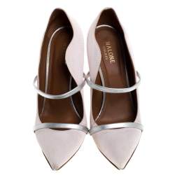Pre Owned Malone Souliers Pink Moire Fabric Maureen Pointed Toe Pumps Size 39