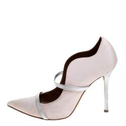 Pre Owned Malone Souliers Pink Moire Fabric Maureen Pointed Toe Pumps Size 39