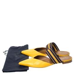 Pre Owned Malone Souliers Yellow/Purple Leather Maisie Pointed Toe Mules Size 41