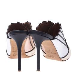 Pre Owned Malone Souliers Multicolor Metallic Leather Donna Open Toe Mules Size 37