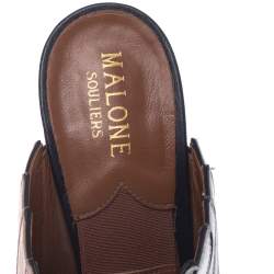 Pre Owned Malone Souliers Multicolor Metallic Leather Donna Open Toe Mules Size 37