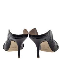 Pre Owned حذاء مولز مالون سولييه "كونستانس" جلد نقش تمساح أسود مقاس 38