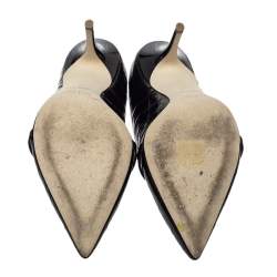 Pre Owned حذاء مولز مالون سولييه "كونستانس" جلد نقش تمساح أسود مقاس 38