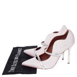 مملوكة مسبقًا Malone Souliers Pink Canvas Maureen Pointed Toe Pumps Size 37