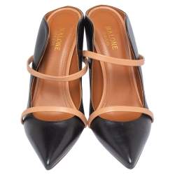 Pre Owned Malone Souliers Black Leather Maureen Pointed Toe Mules Size 39
