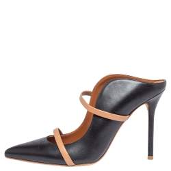 Pre Owned Malone Souliers Black Leather Maureen Pointed Toe Mules Size 39