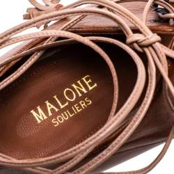 Pre Owned حذاء سلايد مالون سولييه ملتف علي الكاحل جلد سافانا بني مقاس 41