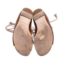 Pre Owned حذاء سلايد مالون سولييه ملتف علي الكاحل جلد سافانا بني مقاس 41
