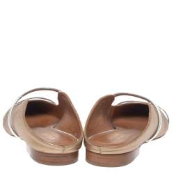 Pre Owned حذاء فلات مالون سولييه مقدمة مدببة مورين ذهبي ميتاليك مقاس 37