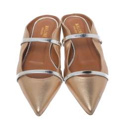 Pre Owned حذاء فلات مالون سولييه مقدمة مدببة مورين ذهبي ميتاليك مقاس 37