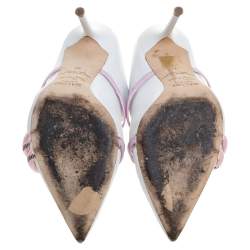 Pre Owned Malone Souliers White Leather Maureen Mules Size 37