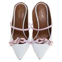 Pre Owned Malone Souliers White Leather Maureen Mules Size 37