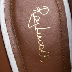 Pre Owned Malone Souliers White Leather Maureen Mules Size 37