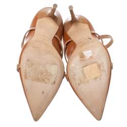 Pre Owned Malone Souliers Brown/Beige Leather Robyn Pumps Size 37