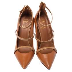 Pre Owned Malone Souliers Brown/Beige Leather Robyn Pumps Size 37