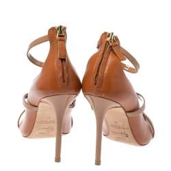 Pre Owned Malone Souliers Brown/Beige Leather Robyn Pumps Size 37