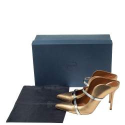 Pre Owned حذاء مولز مالون سولييه مقدمة مدببة ماورين جلد فضى / برونزى ميتالك مقاس 37.5