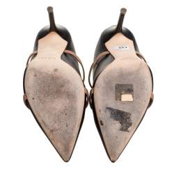 Pre Owned Malone Souliers Black Leather Maureen Pointed Toe Mule Size 38.5