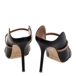 Pre Owned Malone Souliers Black Leather Maureen Pointed Toe Mule Size 38.5