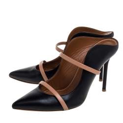 Pre Owned Malone Souliers Black Leather Maureen Pointed Toe Mule Size 38.5