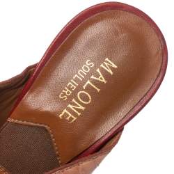 Pre Owned Malone Souliers Snakeskin Peep toe Mule Sandals Size 38.5